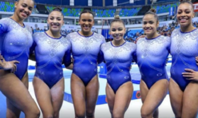 Rebeca Andrade e Simone Biles dançam juntas na festa do Mundial de Ginástica;  assista