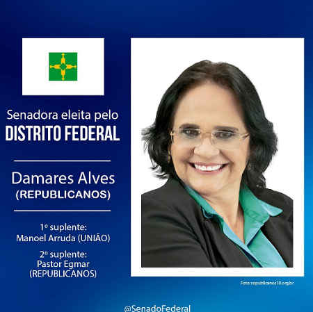 Damares Alves é eleita senadora no Distrito Federal — Senado Notícias