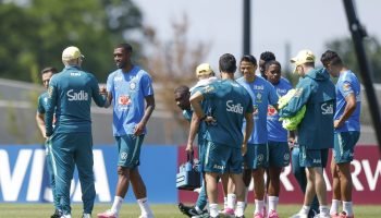 Seleção Brasileira antes do amistoso contra o Egito — Foto: Imagem da seleção br