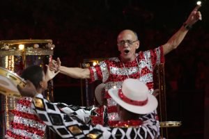 ... — Foto: 1 de 1 Imagem colorida de Mestre Ciça no desfile do Unidos do Virado