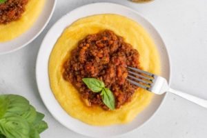 Carne moída com polenta — Foto: 1 de 1 Carne moída com polenta - Foto: Guia da C
