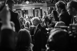 Foto: Em discurso do Estado da União, na 3ª feira (24.fev), Donald Trump falou s