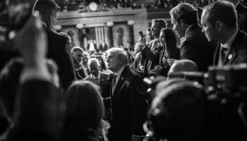 Foto: Em discurso do Estado da União, na 3ª feira (24.fev), Donald Trump falou s