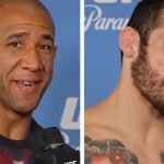 Gregory Rodrigues (esq.) e Rodolgo Bellato (dir.) em entrevista depois da luta —