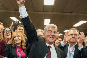 Este será o 3º mandato de Laporta (foto) à frente do Barcelona — Foto: Este será