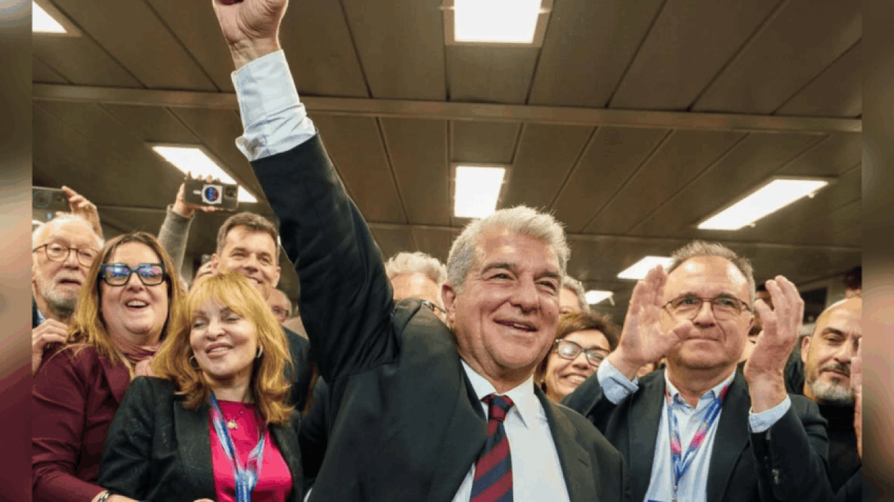 Este será o 3º mandato de Laporta (foto) à frente do Barcelona — Foto: Este será