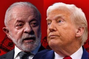 Foto colorida de Lula e Trump — Foto: 1 de 1 Foto colorida de Lula e Trump -- Me
