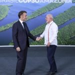 Lula e Macron concordaram em “voltar a falar em Délhi” — Foto: Lula e Macron con
