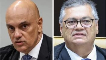 Foto: Na imagem, os ministros do STF Alexandre de Moraes (esq.) e Flávio Dino (d