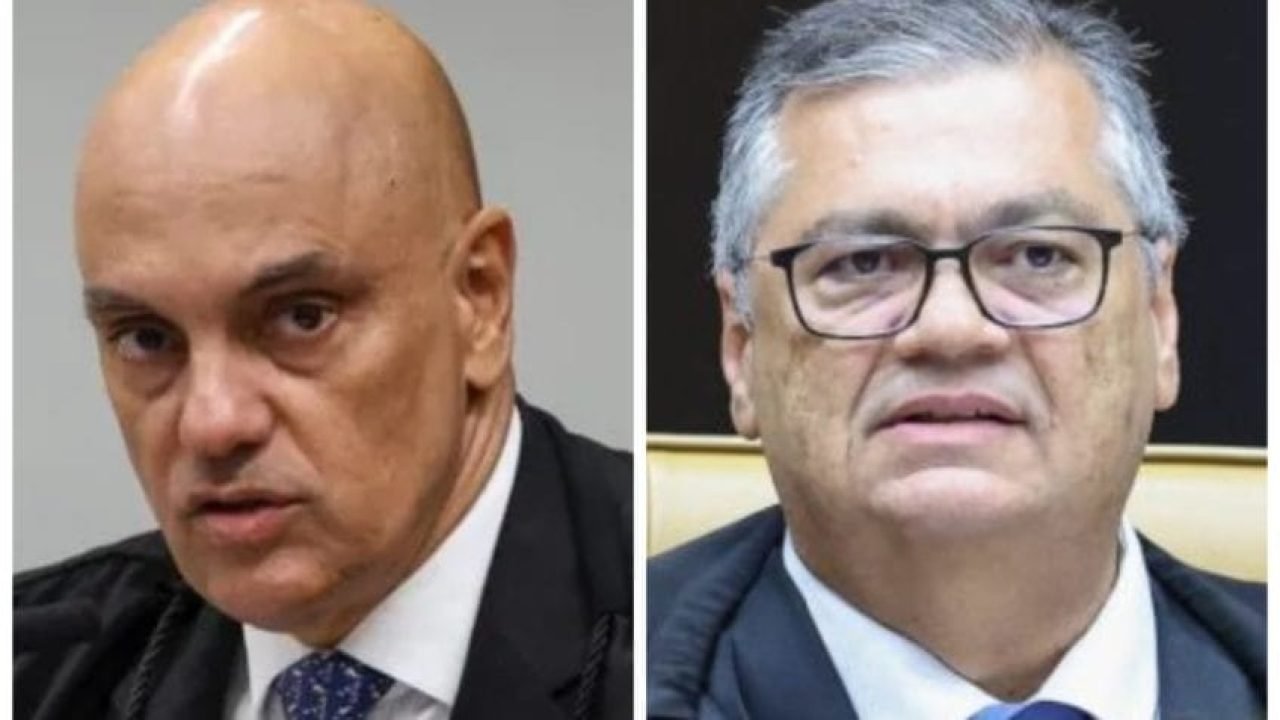 Foto: Na imagem, os ministros do STF Alexandre de Moraes (esq.) e Flávio Dino (d