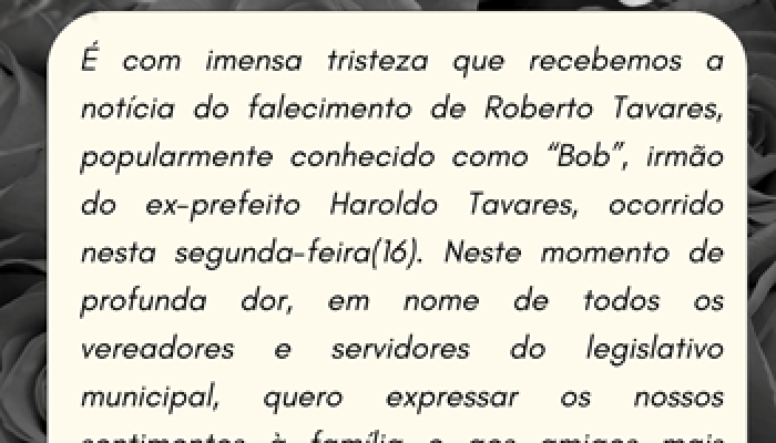 Post para Instagram Nota de falecimento moderno preto e branco