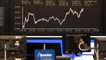 Balcão de negociações na Bolsa de Valores de Frankfurt — Foto: 1 de 1 Imagem de