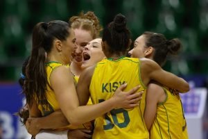 Imagem das jogadoras da seleção brasileira de vôlei feminino na VNL 2026 — Foto: Patricy Albuquerque/Soho/CBV