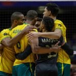 Imagem da seleção brasileira de vôlei masculino na VNL 2026 — Foto: Imagem da se