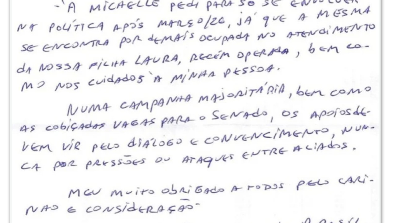carta-bolsonaro-michele-poder360 carta-bolsonaro-michele-poder360