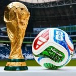 Troféu e bola oficial da Copa do Mundo de 2026 — Foto: Troféu e bola oficial da