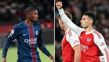 Ousmane Dembélé (PSG) e Gabriel Martinelli (Arsenal) - Reprodução/Instagram — Fo