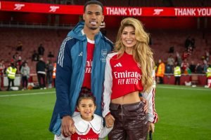 Gabriel Magalhães com a esposa, Gabrielle e a filha Maya — Foto: 1 de 1 Imagem c