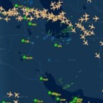 Foto: Na imagem, mapa do tráfego aéreo comercial do Irã na tarde desta 2ª feira