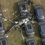 Ao menos 6 pessoas morrem no RJ após choque entre dois helicópteros — Foto: Ao m