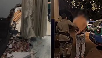 Um homem é preso por ameaçar a esposa na capital goiana. — Foto: 1 de 1 imagem c