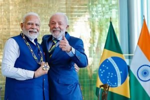 Presidente Luiz Inácio Lula da Silva durante encontro com autoridades indianas.