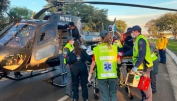 PRF atropelado em SC recebe transfusão de sangue na rodo — Foto: 1 de 1 Imagem c