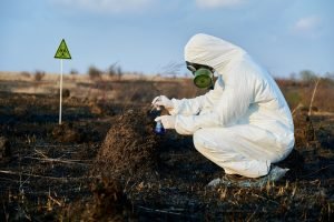 scientist_exploring_flora_soil_burnt_field-36479100