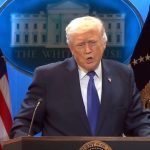 Foto: Na imagem, o presidente dos Estados Unidos, Donald Trump, em discurso depo