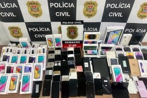Apreensão de celulares roubados.Foto:Polícia Civil