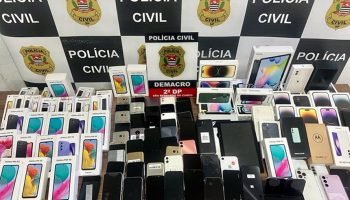 Apreensão de celulares roubados.Foto:Polícia Civil